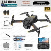 Naujas S6S bešepetis mini dronas 8K HD ESC dviguba kamera WIFI FPV kliūčių vengimas optinis srautas RC sulankstomas kvadrokopteris žaislinė dovana 1 Battery juoda
