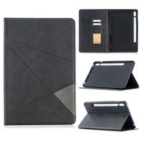 Dėklas, skirtas Samsung Galaxy Tab S7/S8 11 colių (2020/2022 Išleidimas)(SM-X700/X706/T870/T875/T876) Verslo Premium PU odos atverčiamas dėklas Apsauginis apvalkalas X700/X706/T870/T875/T876 juoda