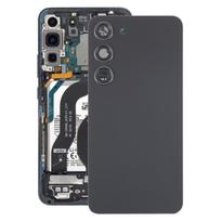 Skirtas Samsung Galaxy S23 SM-S911B OEM stiklo baterijos galinis dangtelis su fotoaparato objektyvo dangteliu juoda