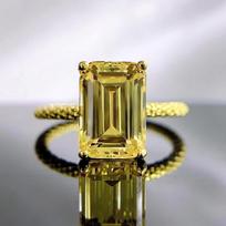 SpringLady Klasikinis 18K paauksuotas 925 svarų sterlingų sidabro Smaragdo pjūvio 7*10 MM Citrino akmens žiedas moterims, prabangi bižuterija 5
