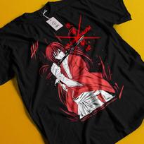 Rurouni Kenshin Shirt Samurai Himura T-Shirt Makoto Shishio Aoshi Saito Hajime 2XL