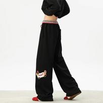 BWKA Unisex Heavyweight Dachshund Wide-Leg Sweatpants L juoda