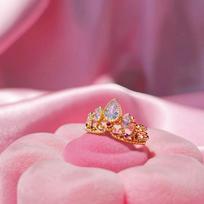 Charm Rapunzel Crown Rings Princess Jewelry For Woman Girl Fashion Wedding Accessories Gold Plated Adjustable Rings Gift For Her sidabras
