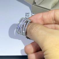 Tikras 925 sterlingų sidabrinis baltas natūralaus deimantų papuošalų žiedas moterims Anillos Mujer sidabrinis 925 papuošalas Anillos De Bizuteria žiedai 9 balta