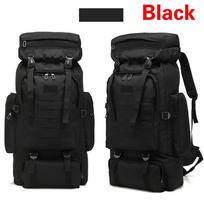 80L Didelės Talpos Kamufliažinė Kuprinė Karinis Žygio Krepšys Armijos Kuprinė Lauko Vandeniui Atsparios Kuprinės outdoor backpack juoda