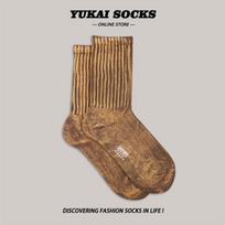 Madingos industrinio stiliaus dažytos „tie-dye“ storos kojinės - unisex vidutinio ilgio, rudens/žiemos stiliaus One Size 36-44