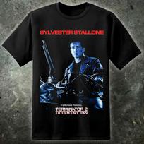 Sylvester Stallone „Terminator 2“ filmo plakato marškinėliai, 90-ųjų „Skynet Cyberdyne“. S