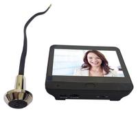 „Wi-Fi“ vidinė kamera 1080P Tuya Peephole Doorbell PIR judesio aptikimo durų peržiūros priemonė naktinio matymo vienpusis pokalbis 5000 mAh 4,3 colių LCD ekranas doorbell camera juoda
