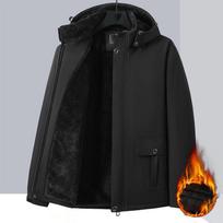 Žieminiai vyriški parko paltai, vilnos, nepralaidūs vandeniui šilti plius dydis, negabaritinės striukės su gobtuvu. 10XL juoda