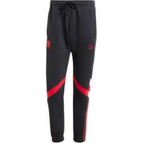 Adidas Originals Manchester United Retro Sports Slim Fit patogios megztos kelnės vyrams su raišteliais, juodos ir raudonos IS6520 L