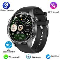 2025 m. 5 PRO išmanusis laikrodis Vyriškas laikrodis 4 Pro atnaujinta versija AMOLED HD ekranas Bluetooth skambutis GPS NFC Širdies ritmo išmanieji laikrodžiai Silicone strap juoda