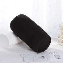 Cilindrinė putplasčio dalelių pagalvė – vienspalvė kaklo ir juosmens atrama biure ir miegojimui 30x16 cm juoda