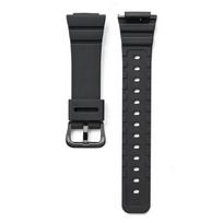 Juodas dervos dirželis Casio MCW-100H 110H AE-2000 W-S220 HDD-S100 16mm vyriškam sportiniam vandeniui atspariam TPU keičiamam apyrankės laikrodžio dirželiui juoda