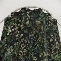 Žalių botaninių raštų poliesterio dušo užuolaidos 90X180 cm
