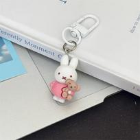 Kawaii Miffy triušio raktų pakabukas Mielas drabužėlis Miffy triušio raktų pakabukas Mielas mergaitiškas animacinis filmas Studento krepšys Geriausio draugo dovana