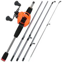 Sougayilang naujas meškerės ritės, nešiojamas 5 sekcijų 170 cm jaukų meškerės ir 17+1 BB masalo ritės rinkinys Left hand juoda/oranžinė