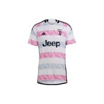 Adidas Juventus 23/24 išvykos marškinėliai su raidžių spaudiniu Dryžuoti trumpomis rankovėmis futbolo marškinėliai Vyriški viršutiniai drabužiai Balti HR8246 XL white