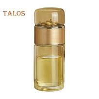 Stiklinis arbatos infuzinis dvigubo sluoksnio izoliacinis arbatos virimo aparatas Nesandarus nešiojamas kelioninis arbatos puodelis su filtru arbatos vandens atskyrimo arbatos buteliukas Dovana arbatos mėgėjams 500ML