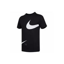 Nike Sportswear Dvigubo Swoosh Logotipo Apvalios Kaklo Marškinėliai Vyriški Viršutiniai Drabužiai Juodi DD3350-010 M