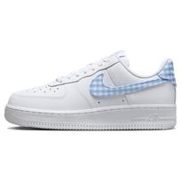 Nike Air Force 1 Low '07 Essential Balti Mėlyni langeliai Moteriški kedai DZ2784-100 38.5 white
