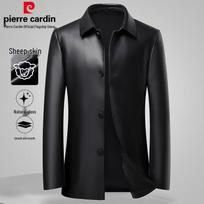Pierre Cardin vyriškas avikailio apykaklės odinis švarkas L