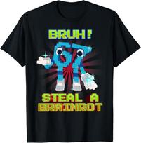 Bruh 67 Šešiasdešimt septyni 6-7 Juokingas smegenų puvinio memas vaikams paaugliams unisex marškinėliai S blue