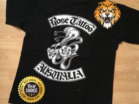 Rožių tatuiruotės formos marškinėliai su juostele S-3XL A2563 XL gray