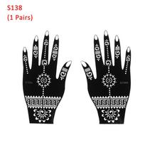 1 Pairs Henna Tattoo Stencil Temporary Hand Tattoo Body Art Sticker Template Indian Wedding Painting Henna Kit Tool