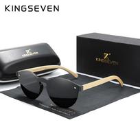 Akiniai nuo saulės KINGSEVEN Bamboo serijos poliarizuoti vyriški akiniai mediniai vintažiniai akiniai nuo saulės UV400 apsauga mada moterims 5791 M