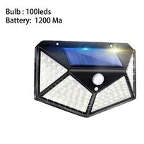 3000 ma lauko saulės lempos vandeniui atsparios LED lempos Wall Street lempos su judesio jutikliu 10000 liumenų saulės šviesa sodo kiemui black-100LED