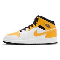 Air Jordan 1 Mid GS University Gold Vaikams Batai Balti Juodi 554725-170 36.5