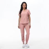 Short-sleeved Nurse Uniforms for Men and Women, Operating Room Isolation Gowns, Work Clothes M rožinė