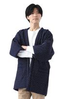 Hanten padded for made in Tsumugi Igeta Kasuri navy x [Tayutafu] Kurume-ori (Japanese jacket) men, Japan, weave, padded, one-size-fits-all (standard, tamsiai mėlyna