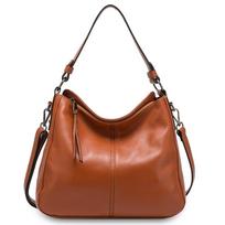 Zency 100 % natūralios odos elegantiška moteriška rankinė ant pečių klasikinė juoda Hobos erdvi laisvalaikio rankinė Crossbody Messenger pilka ruda
