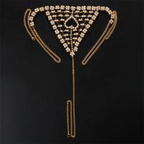 Stonefans Seksualūs Širdies Tinklelio Kristaliniai Apatinio Trikotažo Papuošalai Moterims Rinkinys Bling Cirkonio Kūno Grandinėlė Diržai Bikini Liemenėlė Ir Trikotažo Dirželiai Gold Thong