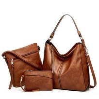 Didelės Crossbody Krepšiai Moteriškos Pečių Rankinės Piniginės ir Piniginės Rinkinys Moterims Dėžutės Hobo Piniginės Trijų dalių rinkinys ruda