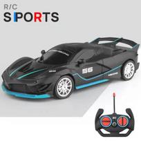 1/18 RC automobilio LED lemputė 2.4G radijo nuotolinio valdymo pultas Sportiniai automobiliai vaikams Lenktynėse didelės spartos važiuojančios transporto priemonės drifto berniukų mergaičių žaislai mėlyna/juoda