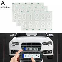 3 VNT. Atšvaitinis nematomas skaitmeninis lipdukas numerio ženklui Atšvaitinė skaitmeninė numerio etiketė automobiliui ar pašto dėžutei