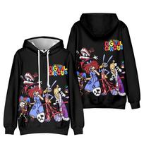 Nuostabus skaitmeninis cirkas anime džemperis Harajuku grafinis rudeninis megztinis mada unisex ilgomis rankovėmis žieminis kasdienis gatvės drabužis laisvi lauko drabužiai XS