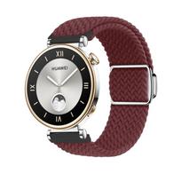 18 mm laikrodžio apyrankė skirta „huawei Watch GT 5 4 41mm“ Elastinga nailoninė juosta „huawei GT5 GT4 41mm“ Keičiama apyrankė HUAWEI GT5 GT4 41mm vyno raudonos spalvos