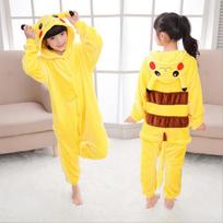 Vaikų Anime Vienos dalies pižama Cosplay Pikaqiu miego drabužiai 105 geltona
