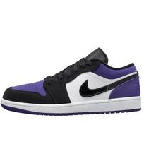 Air Jordan 1 Low Court Purple Unisex sportbačiai Balti Juodi-Court-Purple 553558-125 42.5