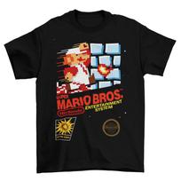 Super Mario Bros. 1 NES dangtelis Marškinėliai Unisex Medvilniniai Suaugusiems Juokingi Vaizdo žaidimai Naujas S