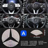 Automobilio vairo emblemos lipdukas Deimantiniai priedai Mercedes Benz AMG W205 W211 W212 W213 X253 W166 W167 W117 W247 W176
