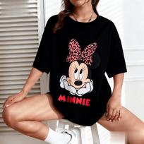Disney Minnie Mouse Graphic Tshirt Men Women Short Sleeve Tee Fashion Loose Casual Tops New Summer Streetwear Vintage Cartoon S