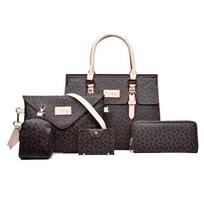 Moteriškos mados 5vnt rankinių rinkinys PU odinis pečių krepšys Crossbody Bag Piniginės rinkinys