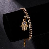 Klasikinė turkiška „Evil Eye“ apyrankė moterims Prabangi AAA kubinė cirkonio CZ „Hamsa“ rankinė žavinga apyrankė, tendencija moteriškam vakarėliui papuošalų dovana