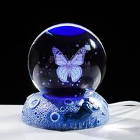 Ornalrist 2,36 colio 3D saulės kamuoliukų erdvės LED apšvietimo pagrindas, stiklinė sfera miniatiūrinė saulės sistemos planetos gimtadienio dovana, tinka Butterfly Crystal Ball