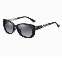 nepolarizuoti „Butterfly“ stiliaus saulės akiniai moterims, prabangaus dizaino, elegantiški moteriški saulės akiniai, madingi „Cat Eye“ tipo akiniai su gradiento lęšiais Polarized juoda