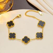 13 mm keturlapio dobilo apyrankė moterims, kriauklė, sėkmę nešantis keturlapis dobilas, peplum grandinėlė juoda